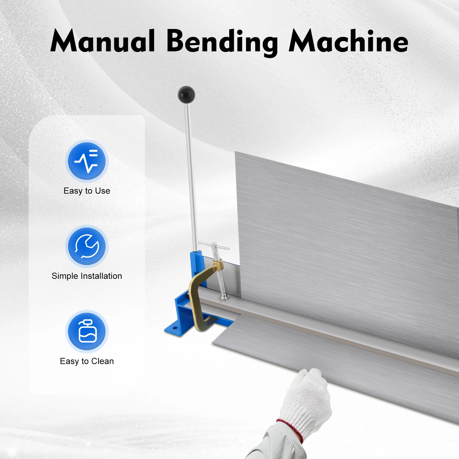 Manuelle Abkantpresse für Blechbiegen 0-90° ° (W1,2 x 760 mm) – Detail 4