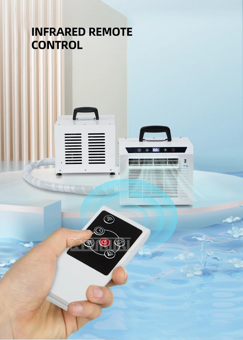 Climatiseur mobile fendu télécommandé, petit climatiseur portable pour voiture, tente, machine de climatisation, 3000BTU 6