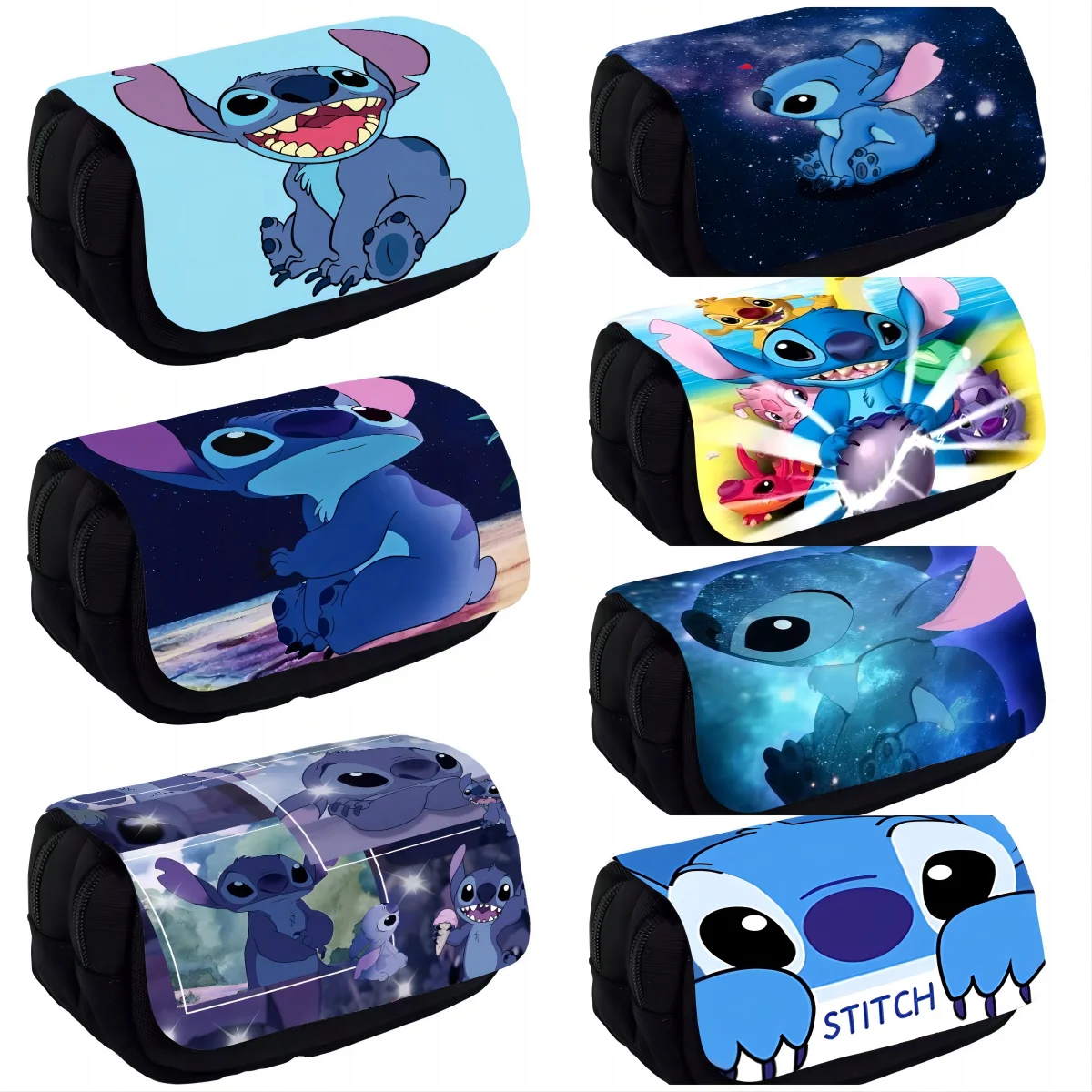 Anime Disney Stitch Large Capacity Portable Pencil Case Cartoon Waterproof  Students Stationery Pencil Pouch School Supplies