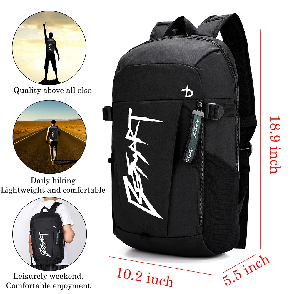 BE SMART Waterproof Backpacks for Women Men,Fashion School Bags Fits 13.5 inch Computer,Travel Backpack for Business Sport Gym