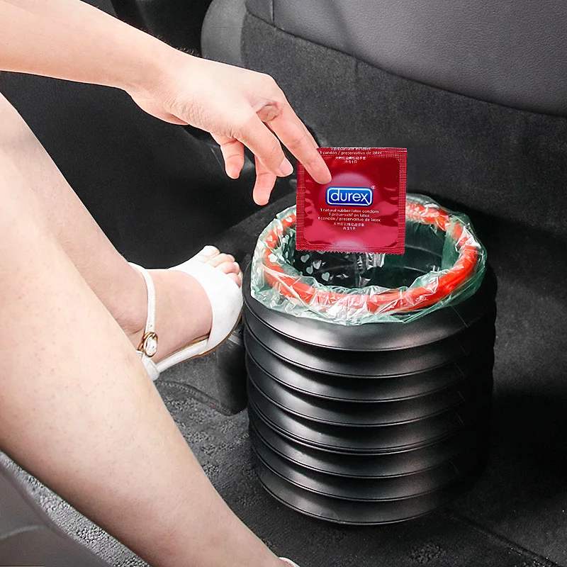 Car Foldable Garbage Can with Lid Car Storage Bucket Multi Functional Bucket Umbrella Storage Products