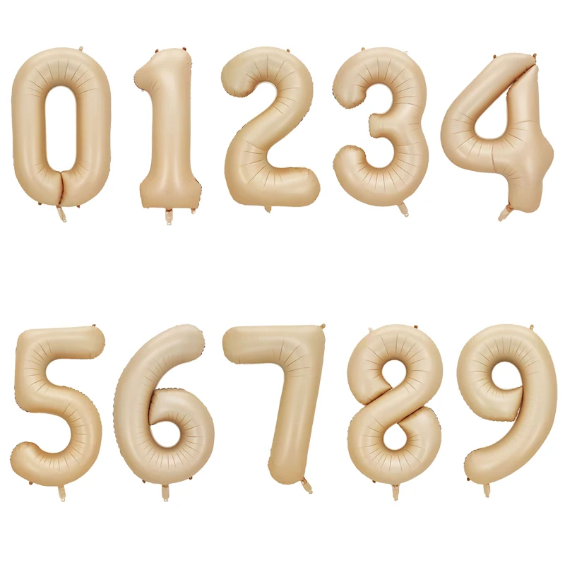 32 Inch Number Balloons Birthday Party Decoration 1St Helium Digit Balloon Wedding Decor Globos Baby Shower Caramel Color party decorations party supplies foil birthday balloons balloon decorations balloon decoration kit inflatable balloons foil balloons balloon accessories