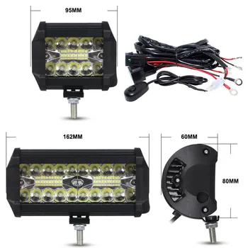 알루미늄 쉘 로드 LED 바 콤보 LED 라이트 바, 자동차 지프 트럭 SUV 4x4 ATV 라이트 바 헤드라이트 작업등, 4-7 인치, 12V, 24V