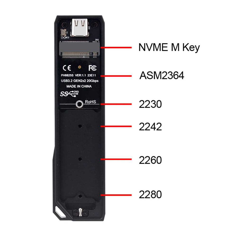 USB 3.2 Gen2 , USB A M.2 to CŸ SSD Ŭ , NVME 20Gbps  SSD ̽, B M Ű  M2 SSD 2280 42/60