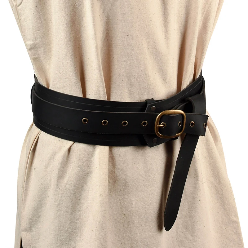 Sword Belt Sheath Medieval Vintage Waist Belt Viking Knight Waistband Gothic Medieval Buckle Belt PU Leather Larp Cosplay Costume Accessories