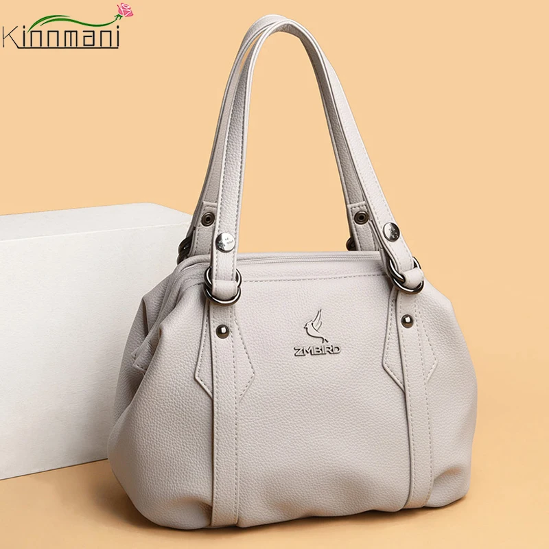 

3-Layer Large Capacity Women's Shoulder Bag Fashion Designer Soft Leather Handbag Simple Casual Women Handbag 2022 New Tote Bags