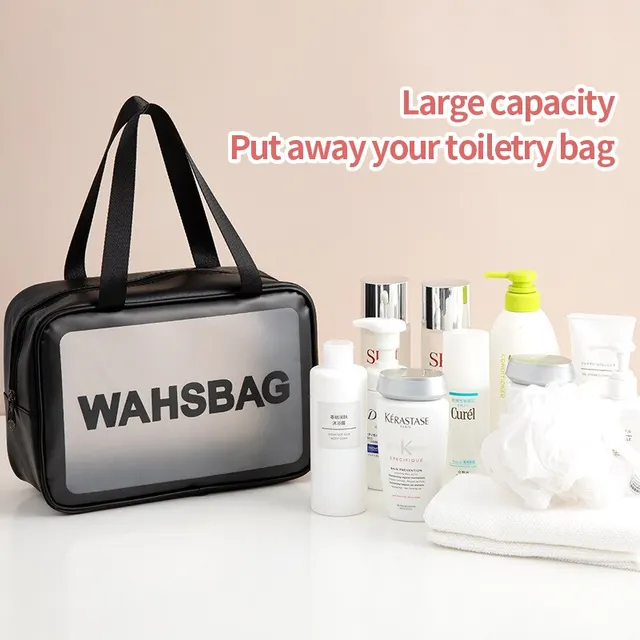 Waterproof Cosmetic Bag Portable Portable Cosmetic Storage Bag Large Capacity Pu Transparent Wash Bag Travel Storage Bag 5