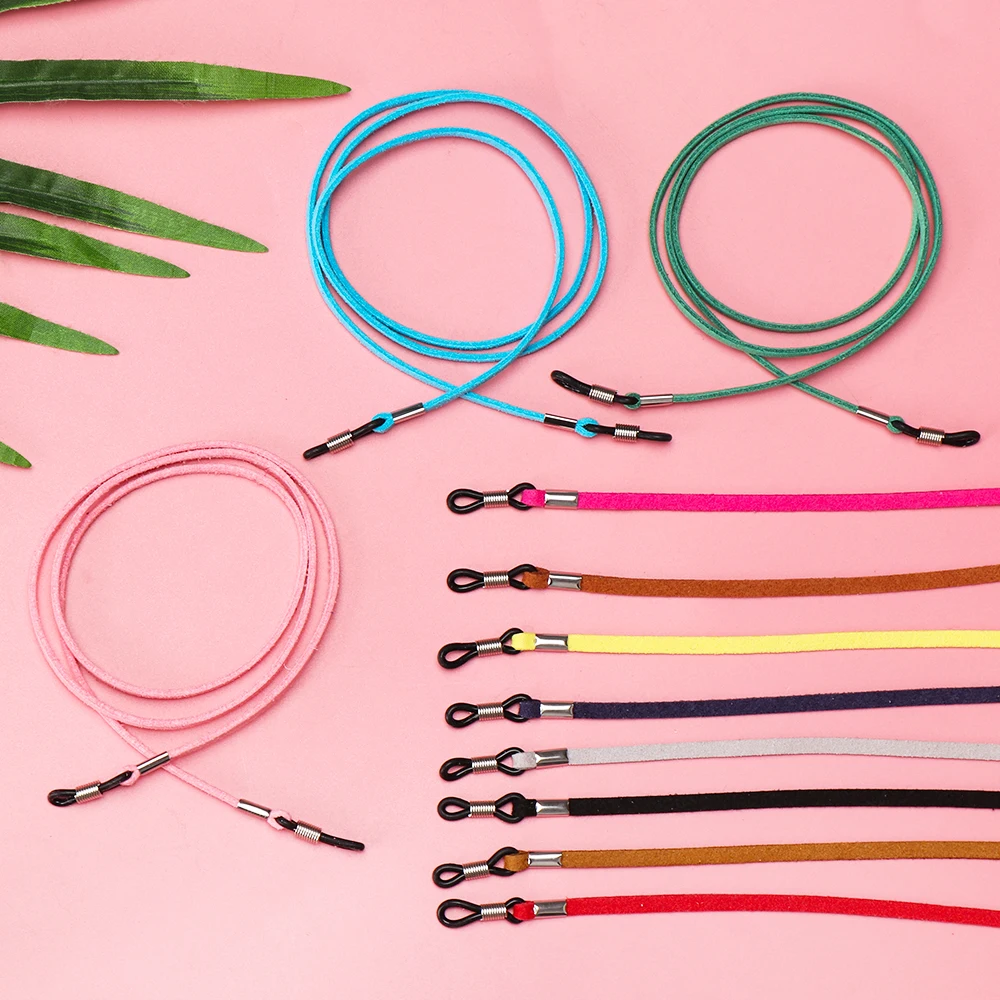 Fashion Glasses Necklace Leather Cord Holder Lanyard Strap Sunglass Strap Reading Glasses Chain High Elasticity Women Men leather cord,rope necklace