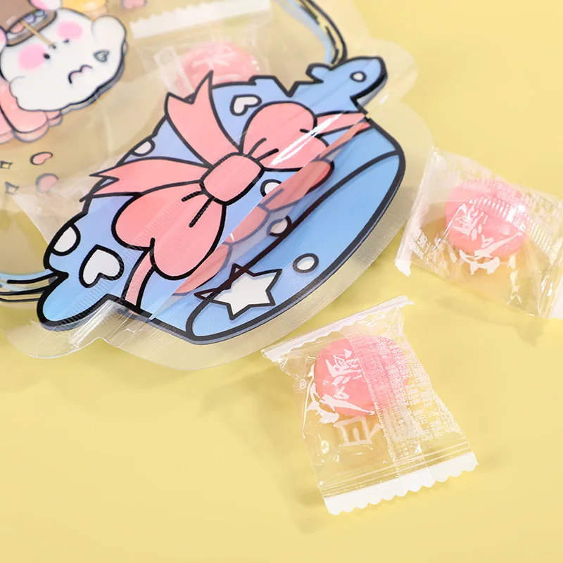20Pcs/60Pcs Cartoon Printed Snack Cookie Storage Bag Self Sealing Design Easy to Use Small Item Storage Creative Candy PE Bag