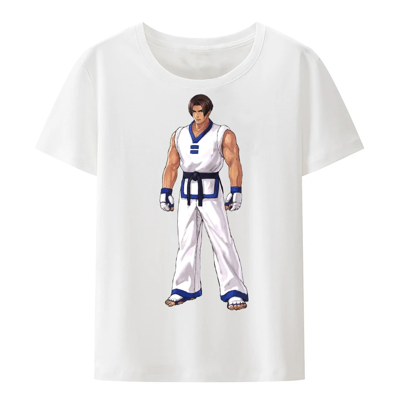 

Футболка с символом игры «Король бойцов», хлопковая свободная футболка, футболки в стиле камизы для женщин и мужчин, мужская одежда, новая крутая одежда