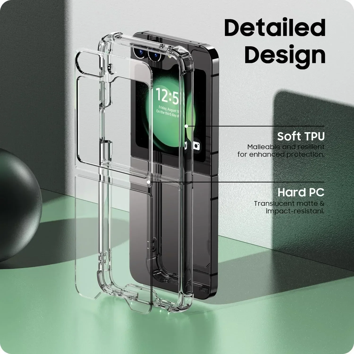 Clear Transparent Acrylic Hard PC Back TPU Protective Phone Case Cover