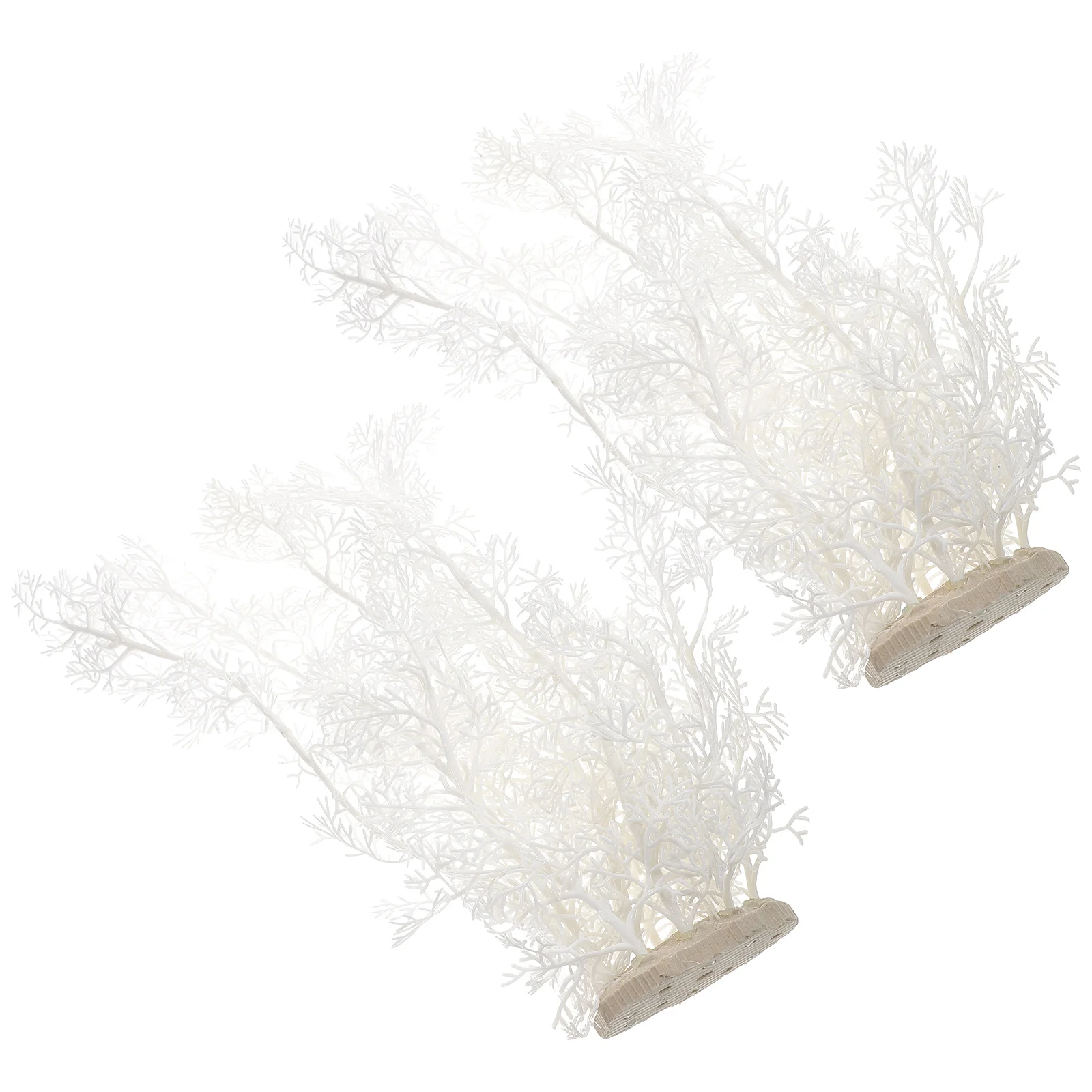 

2 Pcs Fish Tank Aquarium Landscaping Decor Decorations Large Tall Plastic Plants