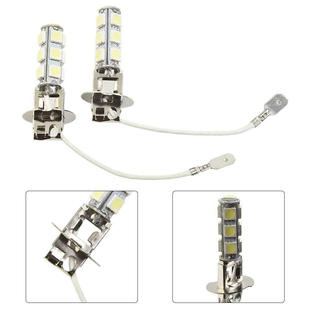 자동차 조명 안개등 DRL 운전 램프 손전등 토치, 교체 LED 전구, 매우 밝은 조명, 6500K 화이트, H3 LED 6V, 2 개