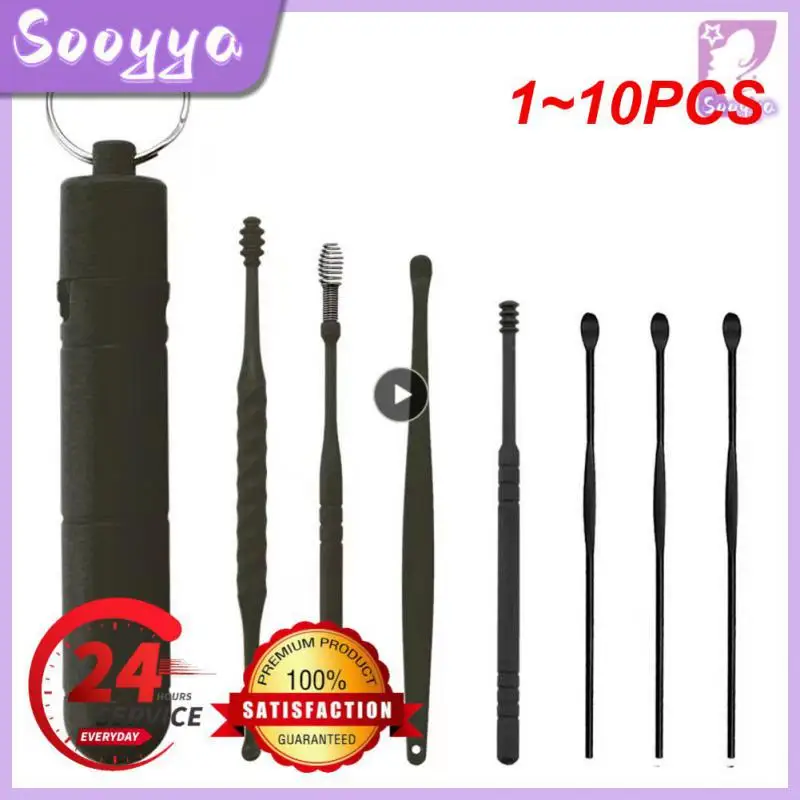 

1~10PCS set Stainless Steel Ear Picking Tools Ear Wax Remover Cleaner Ear Cleaning Spoon Ear Protector Ear Picker Earpick Sticks