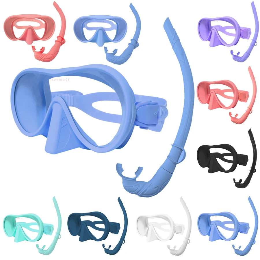 Diving facial mirror anti-fog 180 &deg; snorkeling facial mirror deep water diving mask diving goggles with respiratory tube diving mask snorkeling diving mask diving goggles
