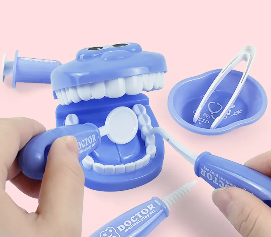 

9Pcs/Set Preschool Teaching Brushing Game Kids Educational False Teeth Toys Children Toy Pretend Play Medical Tools Funny Toys