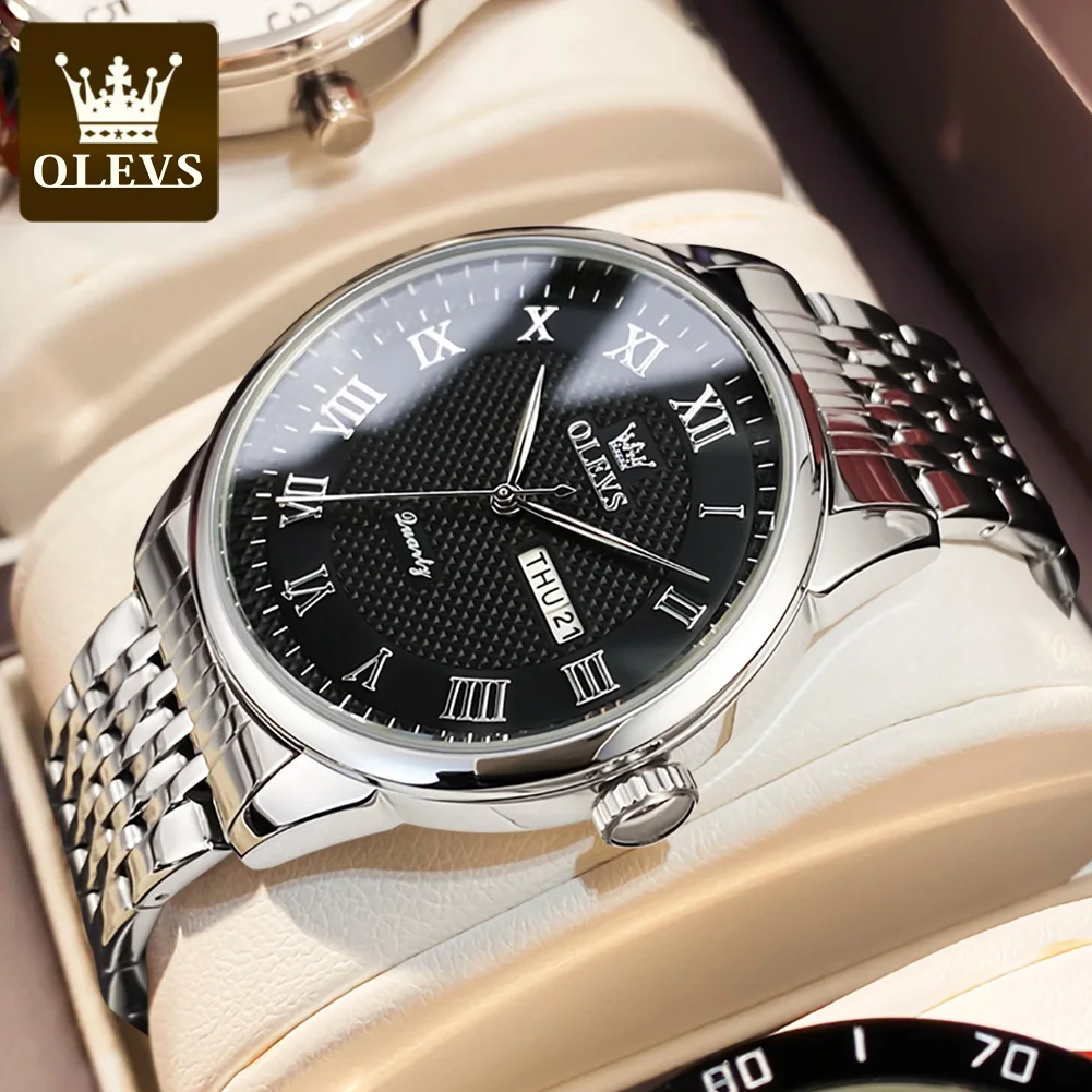 OLEVS-Top-Brand-Luxury-Watch-for-Men-Waterproof-Stainless-Steel-Date ...