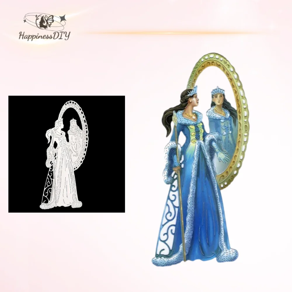 The Queen Princess In The Mirror Metal Cutting Dies For Diy Scrapbooking Album Carte Di Carta Artigianato Decorativo Goffratura Fustellati