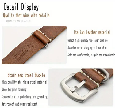 Premium Cracked Leather Cowhide NATO Watch Strap - Long