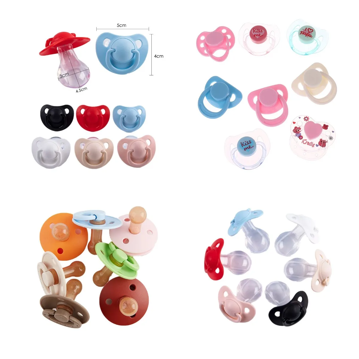 1Pc Solid Color pacifier Lovely Big Size Silicone Adult Pacifier Adult