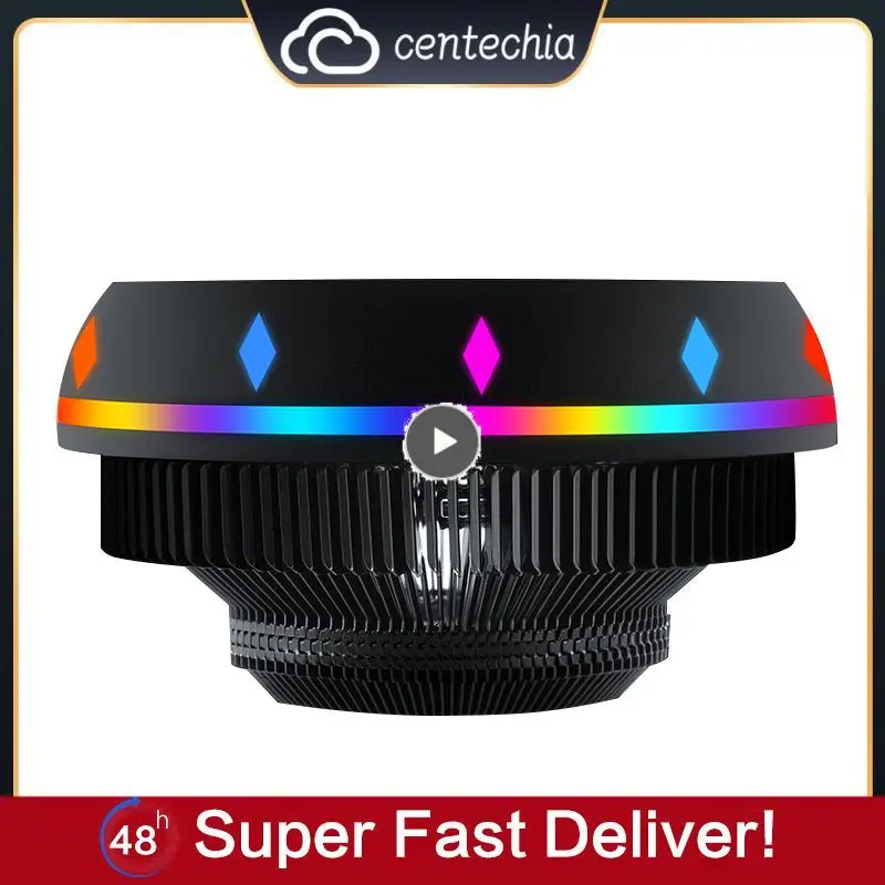 범용 CPU 선풍기 UFO 타입 라디에이터, 데스크탑 컴퓨터 라디에이터, 5 색 LED 발광 음소거 쿨러, 방열판 선풍기 부품
