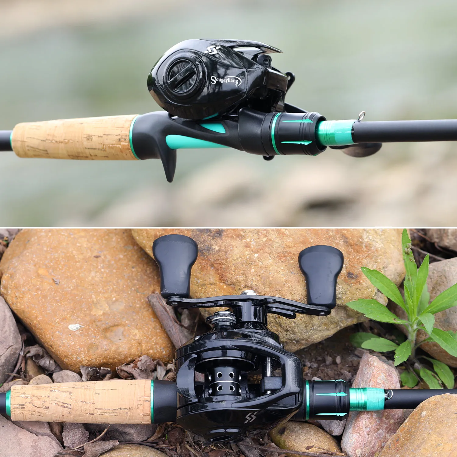 Sougayilang Baitcasting Fishing Rod and Reel Full Set 4sections Carbon Rod  and 7.2:1 Gear Ratio Reel for Freshwater Bass Fishing - AliExpress