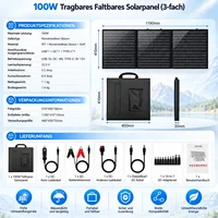 Panneau solaire pliable de 100 W, interface USB Type-C, panneau solaire portable monocristallin, kit complet pour le camping, les voyages et l’alimentation électrique. 2