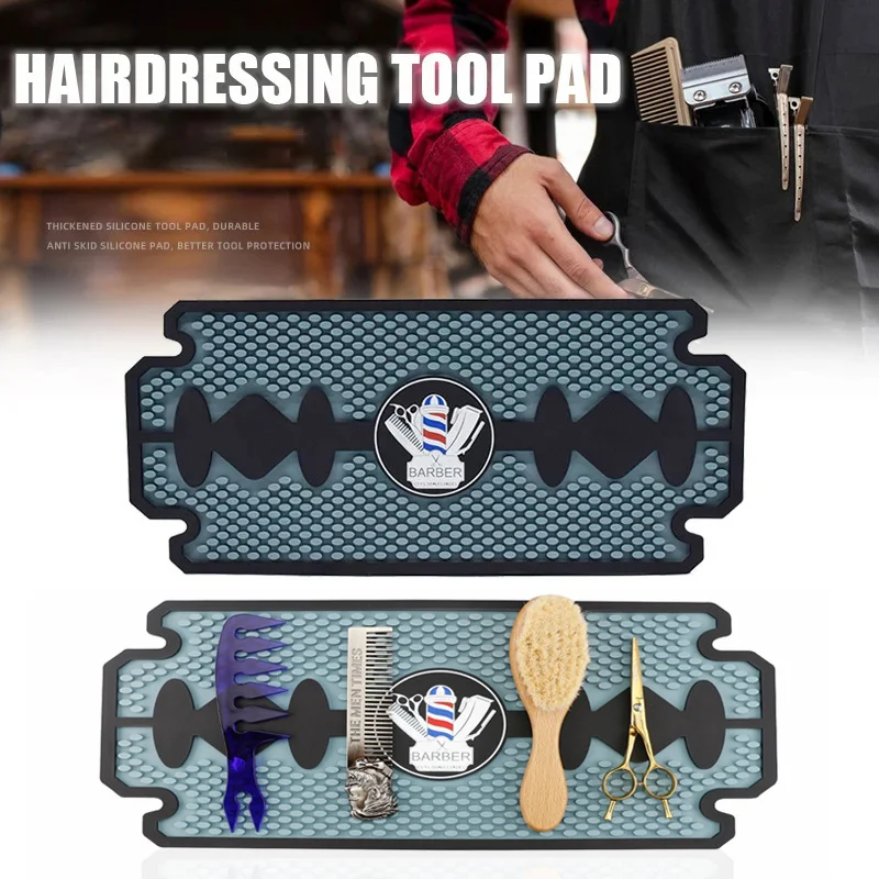 

Barber Tools Storage Pad Clippers Scissors Display Mat Salon Haircut Accessories Organization Hairdressing Non-Slip Station Mat