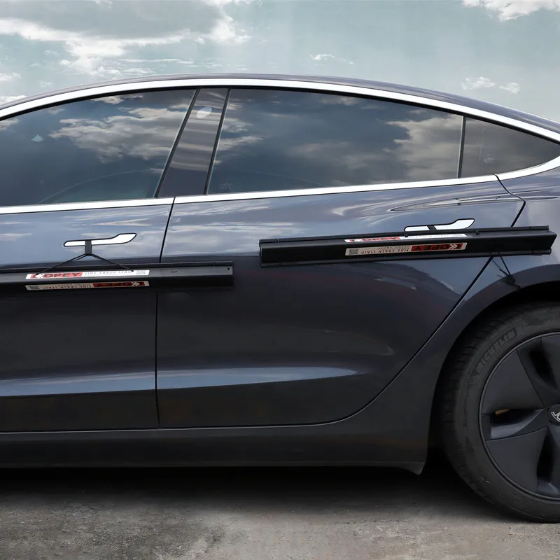 WADRI 4 Stück Auto Einstiegsleisten Schutz, für Tesla Logo Models