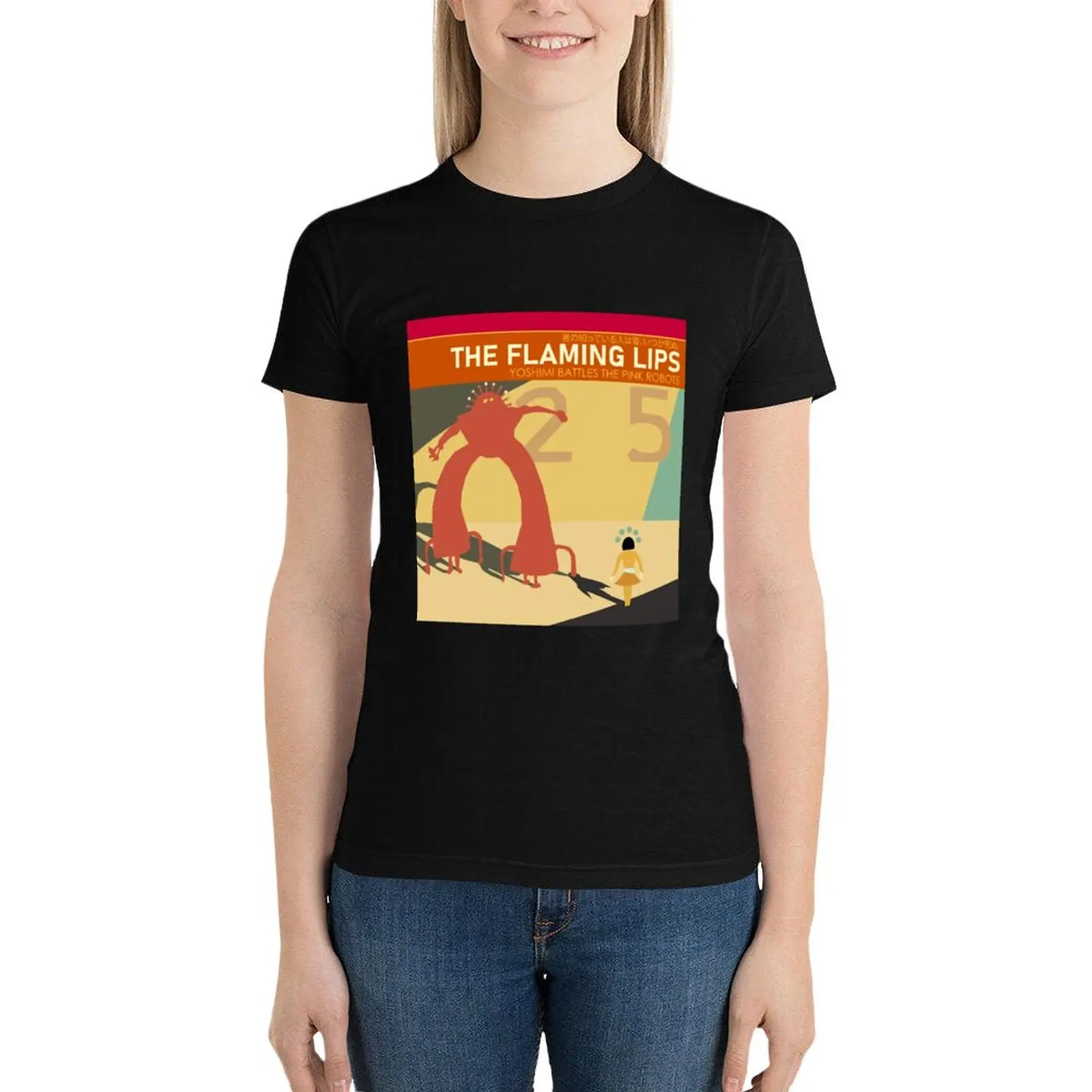 The Flaming Lips Yoshimi Battles The Pink Robots Simplified Album Cover T-Shirt summer tops Blouse tshirts woman