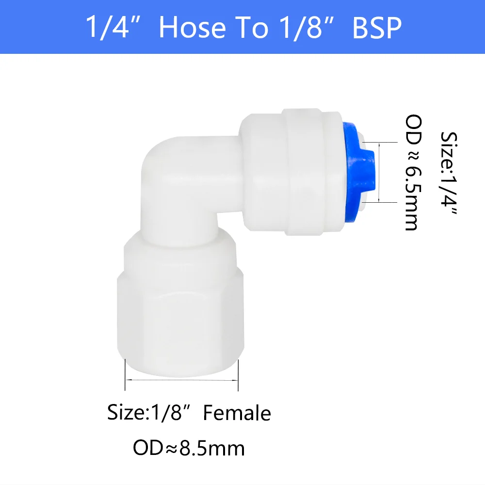 Elbow 90 degree RO Aquarium Accessories Quick Connector 1/8 1/4 3/8 1/2 3/4 BSP Female Thread Adapter Combination Tube YQBS