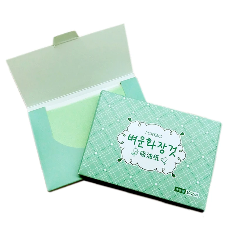 100sheets/pack Green Tea Facial Oil Blotting Sheets Paper Cleansing Face Oil Control Absorbent Paper Beauty makeup tools images - 6