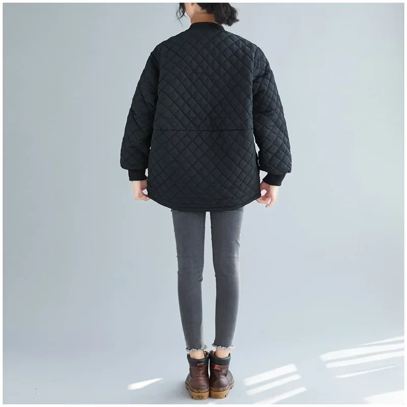 2023 New Cotton Padded Overcoat Female Autumn Winter Tops New Women Thickened Baseball Collar Jackets Short Design Garment Coats