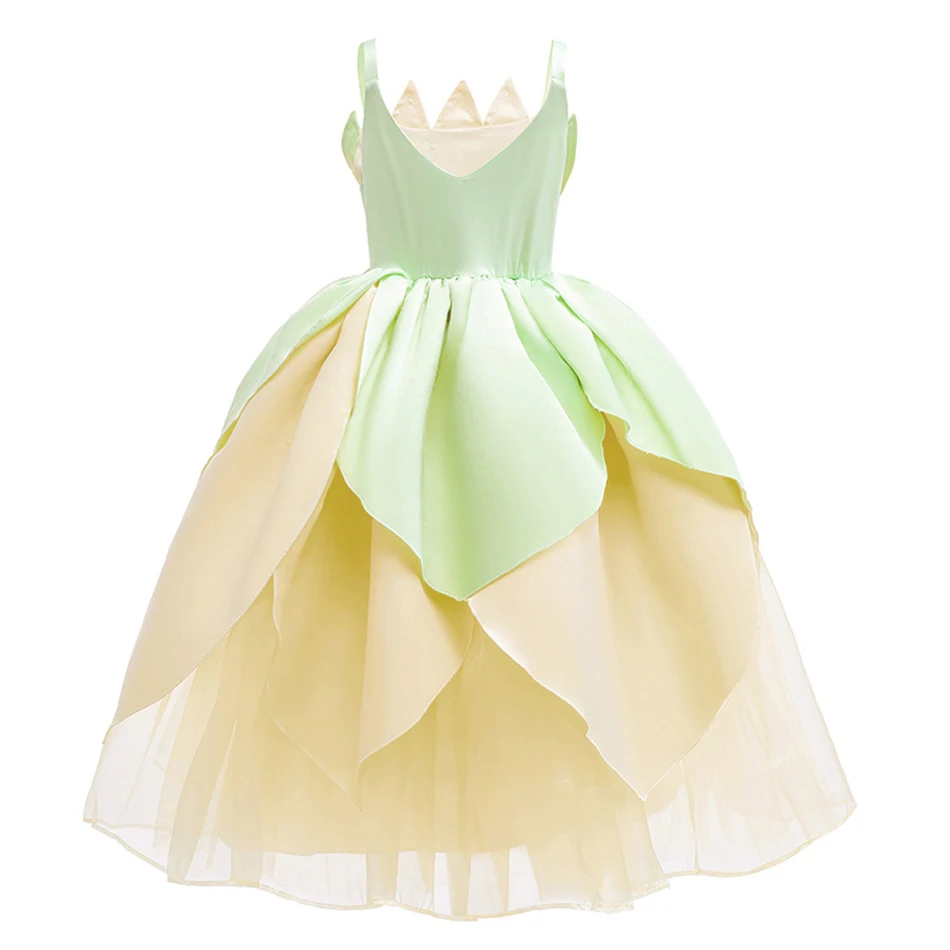 Princess Tiana Dress Frog Girls Cosplay Party Infant Green Off