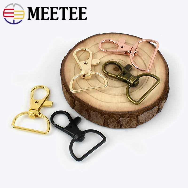 100Pcs 20mm/25mm 가방 스트랩 버클 웨빙 개 칼라 금속 랍스터 회전 키 체인 후크 버클 DIY 핸드백 액세서리