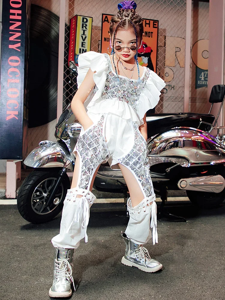 

Одежда K-PoP для девушек, модный костюм для подиума, детская одежда для джазовых танцев, костюм для выступлений для девочек, модный костюм