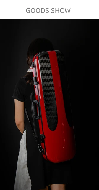 CHRISTINA 高品質カーボンファイバー バイオリンケース レッド 4