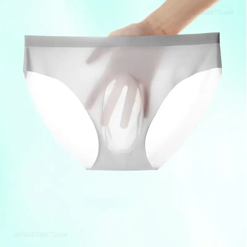 Youpin 3pcs 3D Sexy Men's Underwear Ice Silk Men Briefs Sexy Shorts Calzoncillos Hombre Transparent U Convex Ultra-thin Panties