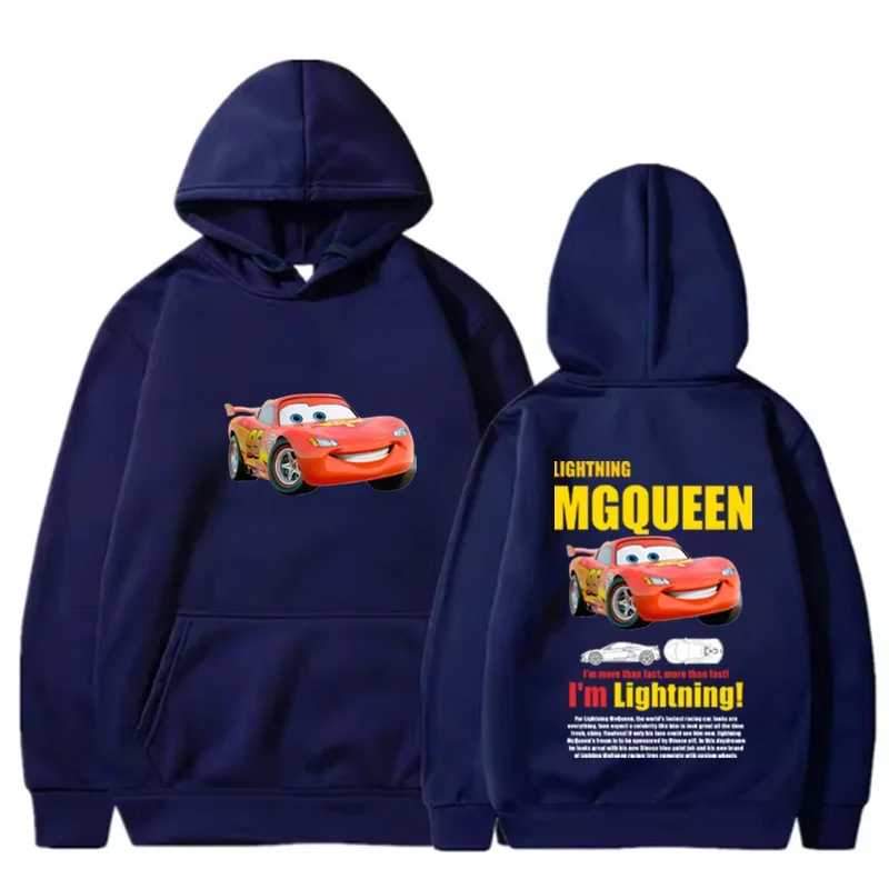 Autumn and Winter Men's Hooded Sweatshirt Racing McQueen Fun Printing Casual Fashion Long Sleeve Sweatshirt Fleece Warm Top 3