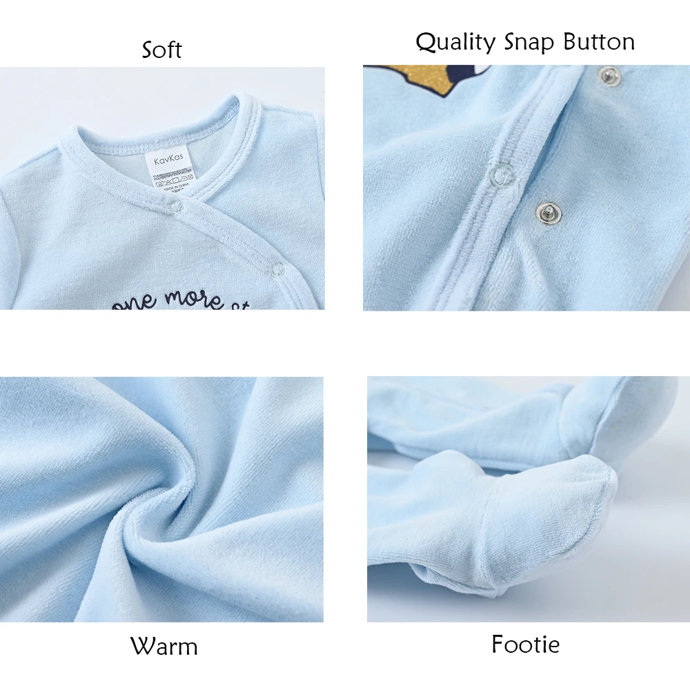 Kavkas Autumn Winter Baby Clothing Boys Velour Warm Romper Girls Long Sleeve Jumpsuit Kids Playsuit Newborn Boys Free Shipping 3