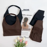 Women's 2PCS Sex Gym Impact Yoga Sports Bra Legging Yoga Set Naked Feel High Stretch Comfortable Workout Sportswear Set - Image 2