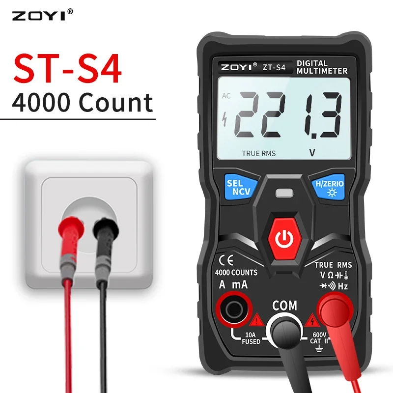 

ZOYI S1/2/3 Digital Multimeter tester autoranging True rms automotriz Mmultimetro with NCV LCD backlight Flashlight like RM403B