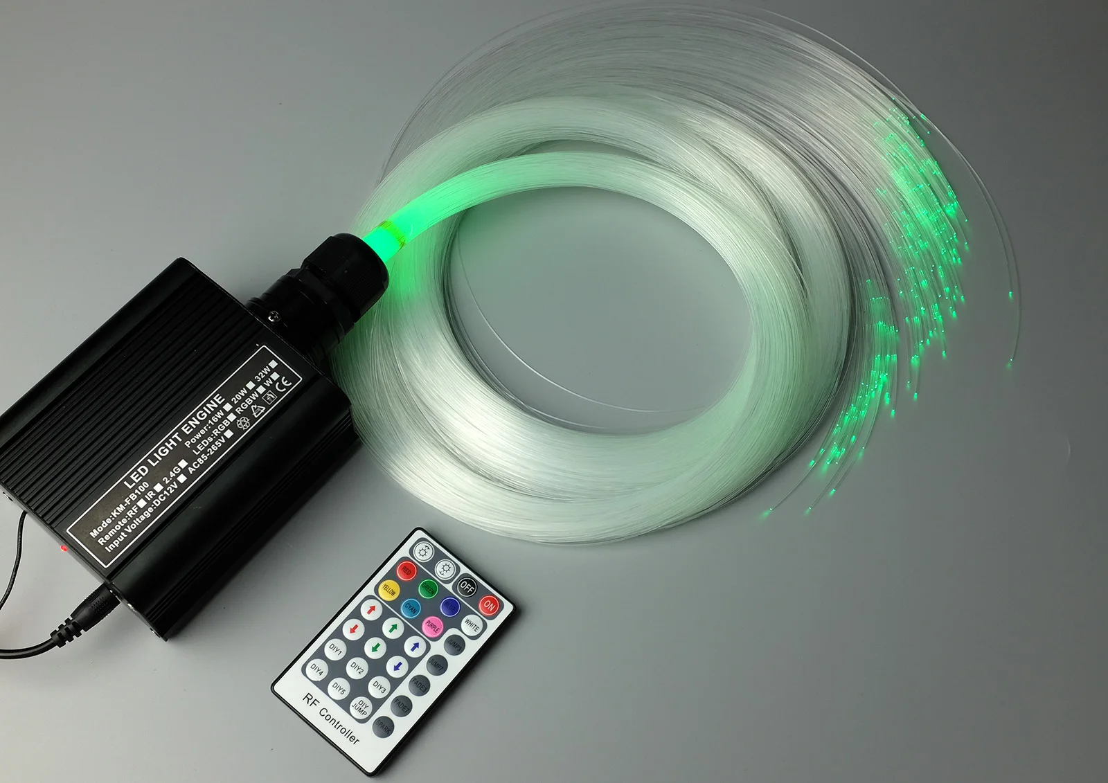 

DIY Fiber комплект оптики 16W RGBW светодиодный источник света + PMMA Оптическое волокно звезда потолок двор Ночная лампа разных размеров