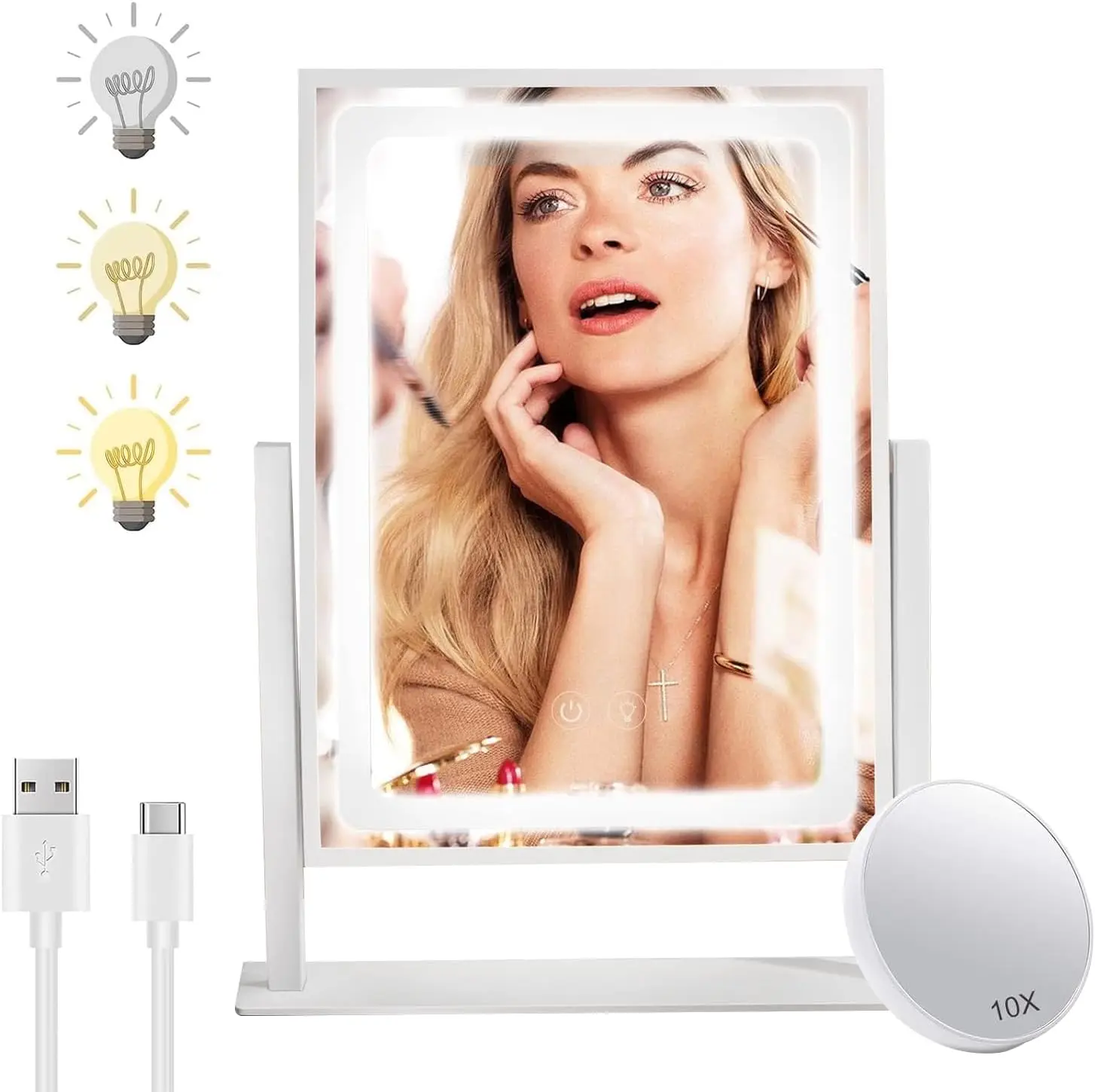 Espejo de Maquillaje con Luces, Espejos de Maquillaje para Tocador Hollywood, Espejo de Maquillaje