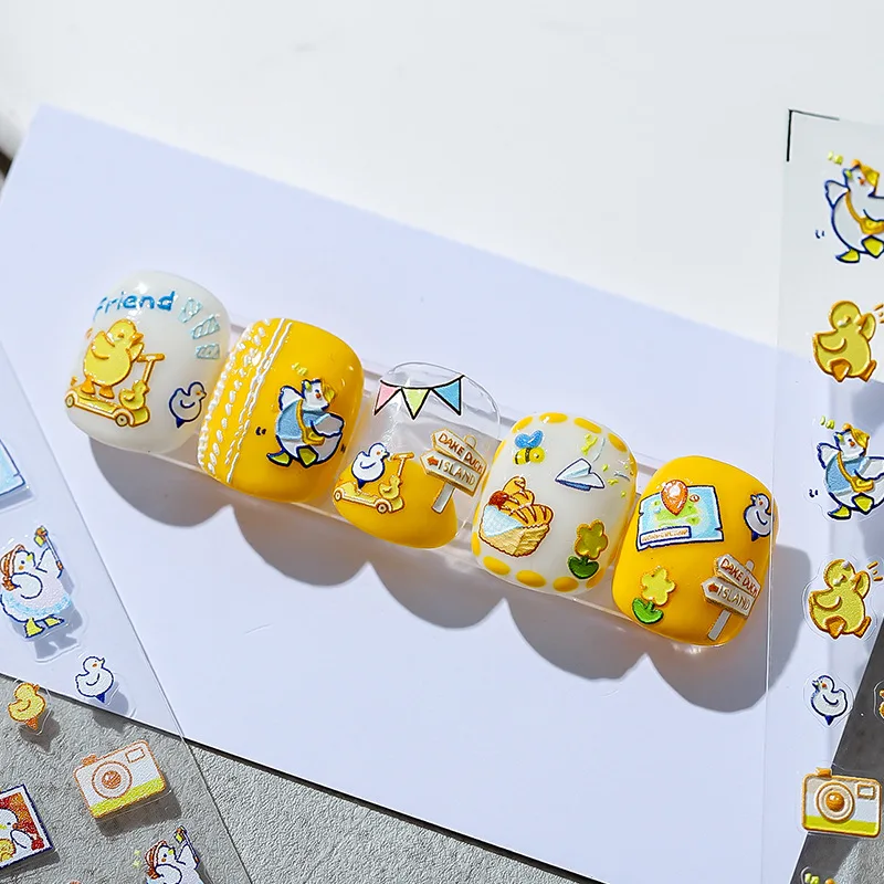 

[Meow.Sensei] Three-Dimensional Nail Sticker Relief Adhesive Nail Sticker Nail Cute Duck Ts1209