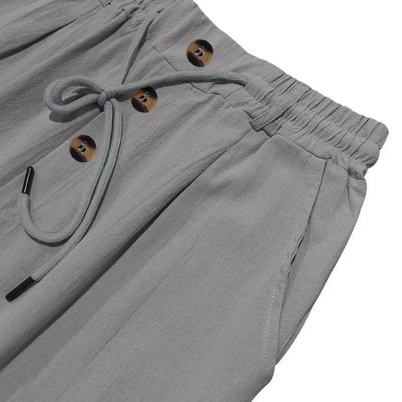 2025, Frühjahr/Sommer Neue männer Baumwolle Leinen Hosen Sommer Mode Lässig Einfarbig Lose Plus Größe S-XXXL – Detail 30