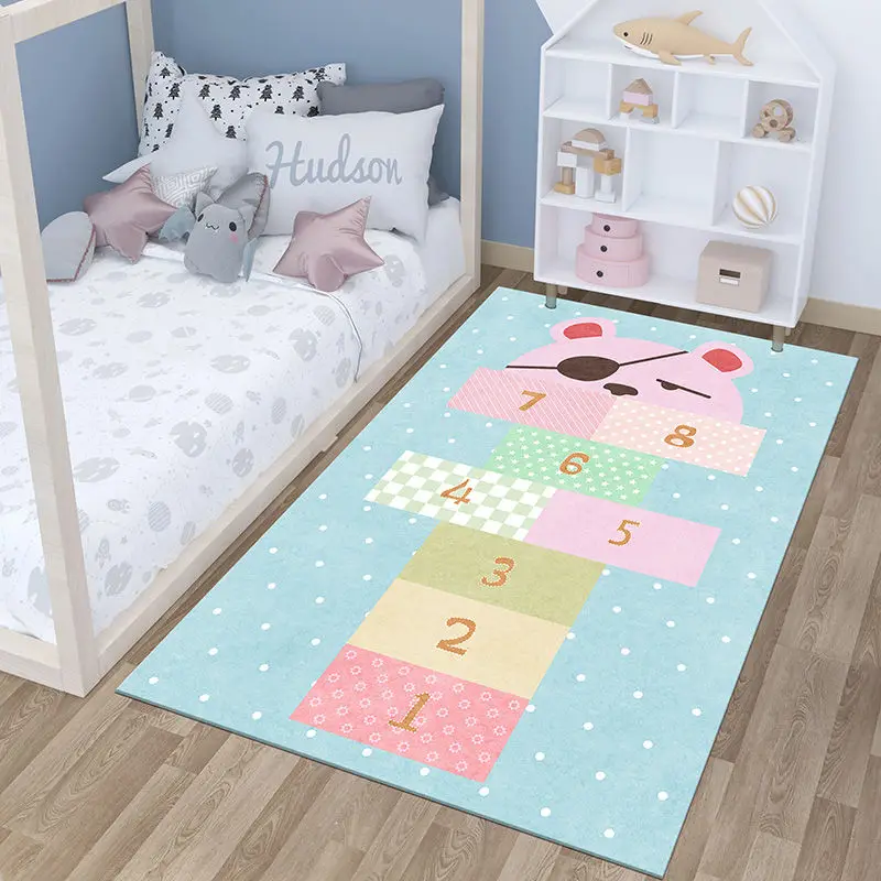 Light Gray Children's Hopscotch Boy Girl Cartoon Game Carpet Living Room Baby Crawling Non-slip Carpet Home Decoration Ornaments floor mat,kids carpet
