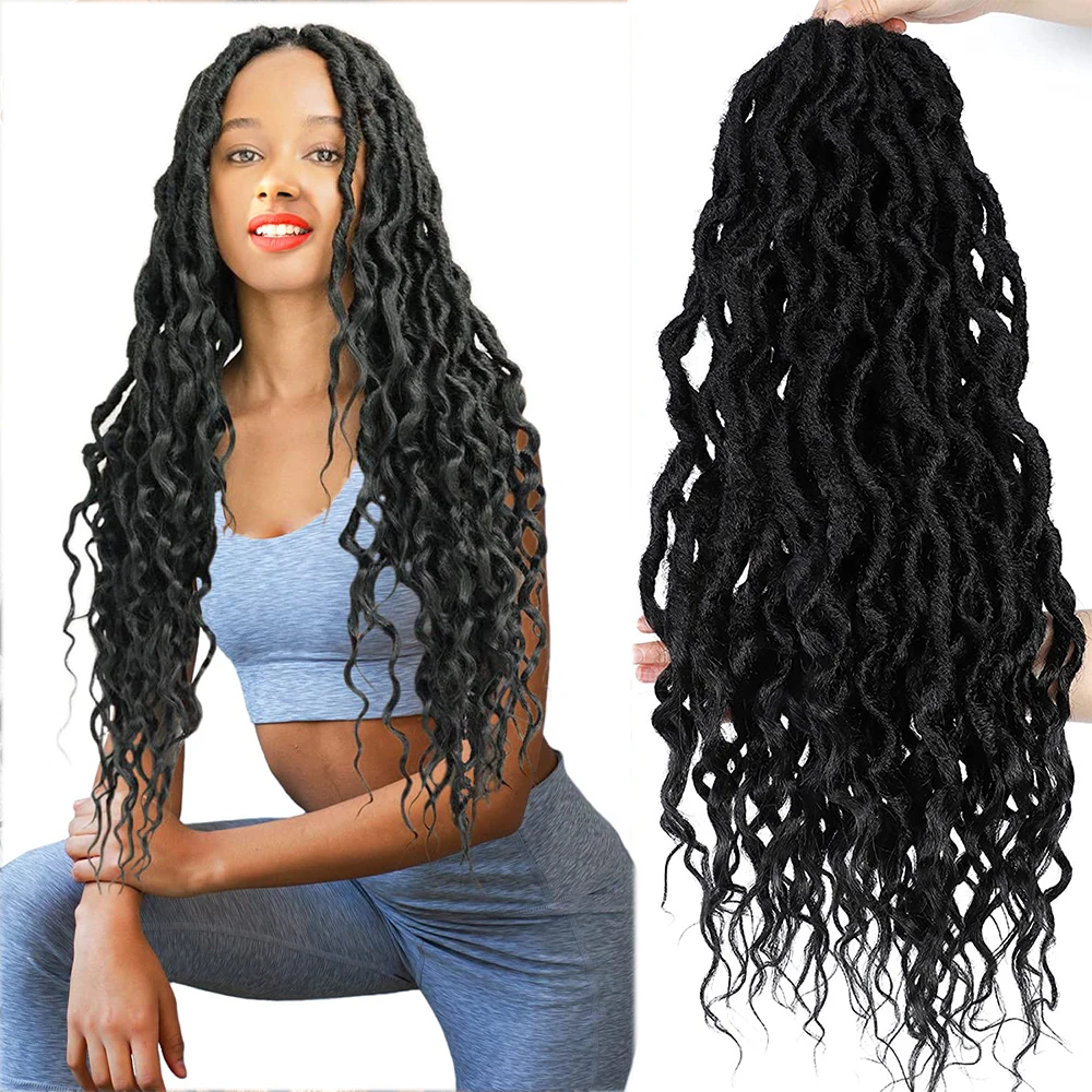 X-tress Ombre Brown Curly Faux Locs Crochet Braiding Hair For