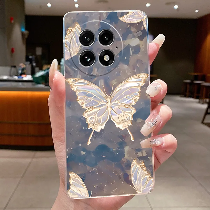 Floral Butterfly Soft Silicone Transparent Phone Case Cover