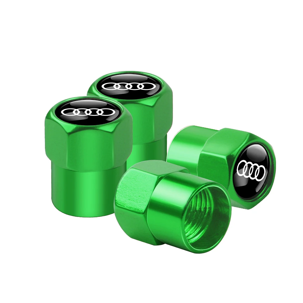 Premium Metal Alloy Tire Valve Caps - Set of 4 Dust Protection Covers